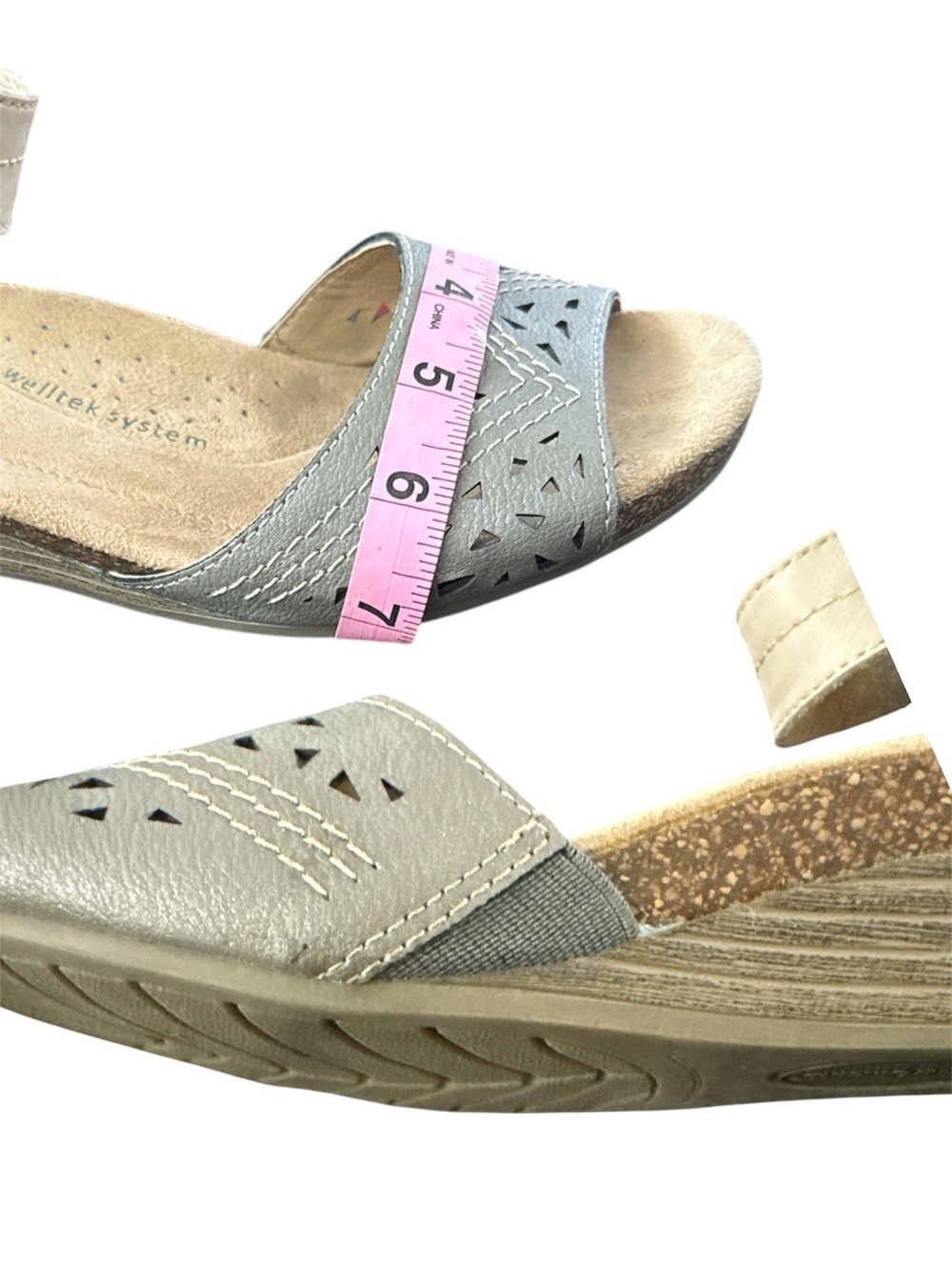 Earth Origins Grey Perforated Ankle-Strap Sandals - Picture 7 of 7